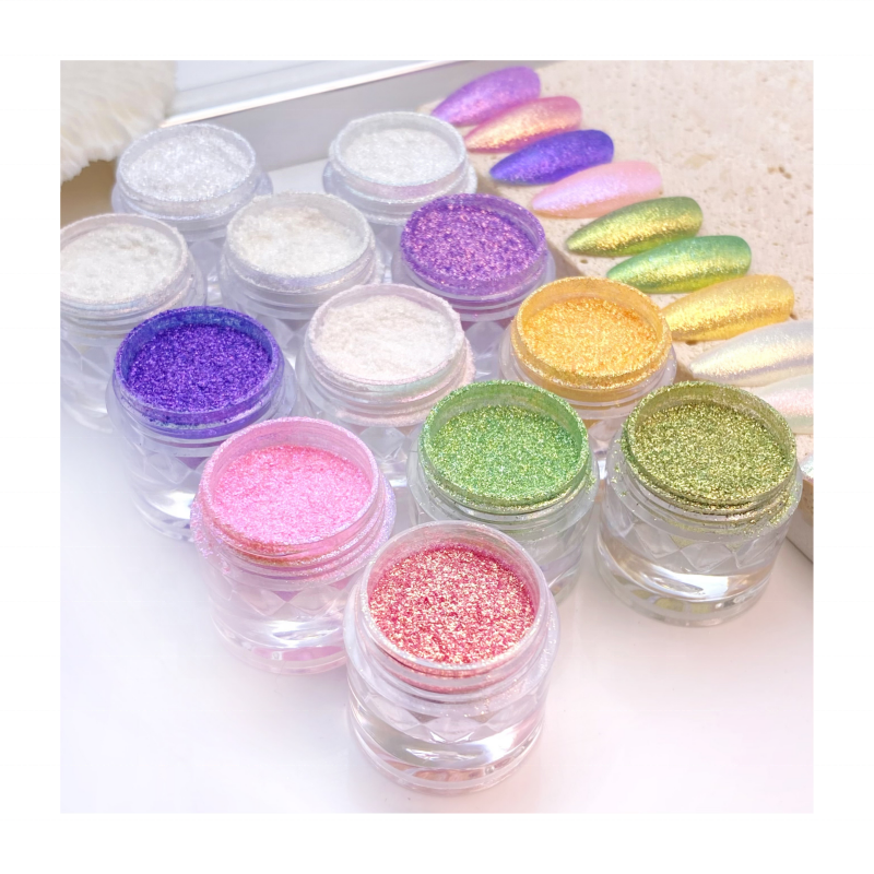 Shimmering Diamond Magic Mirror Powder Dazzling Aurora Pigment For Stunning press on nailss Art Crafts and DIY Projects Body And Hair Art