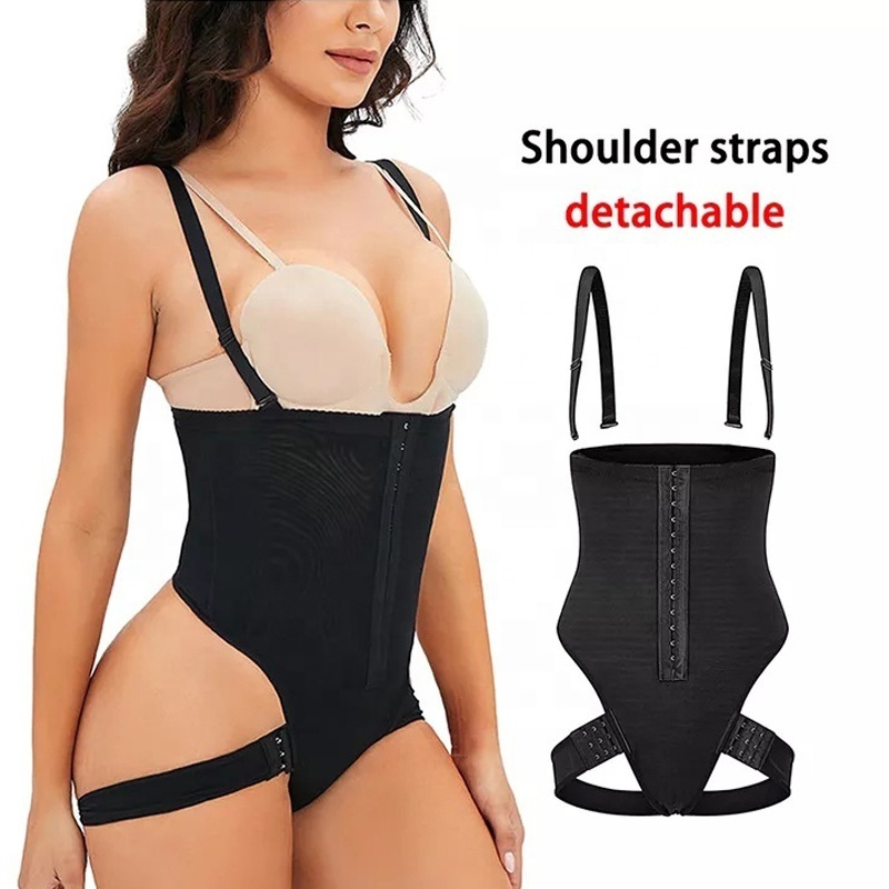 Women sexy Shapewear Thongs Shoulder strap Hi-Waist Tummy Control Cuff Tummy Trainer Butt Lifter Body Shaper Control Panties