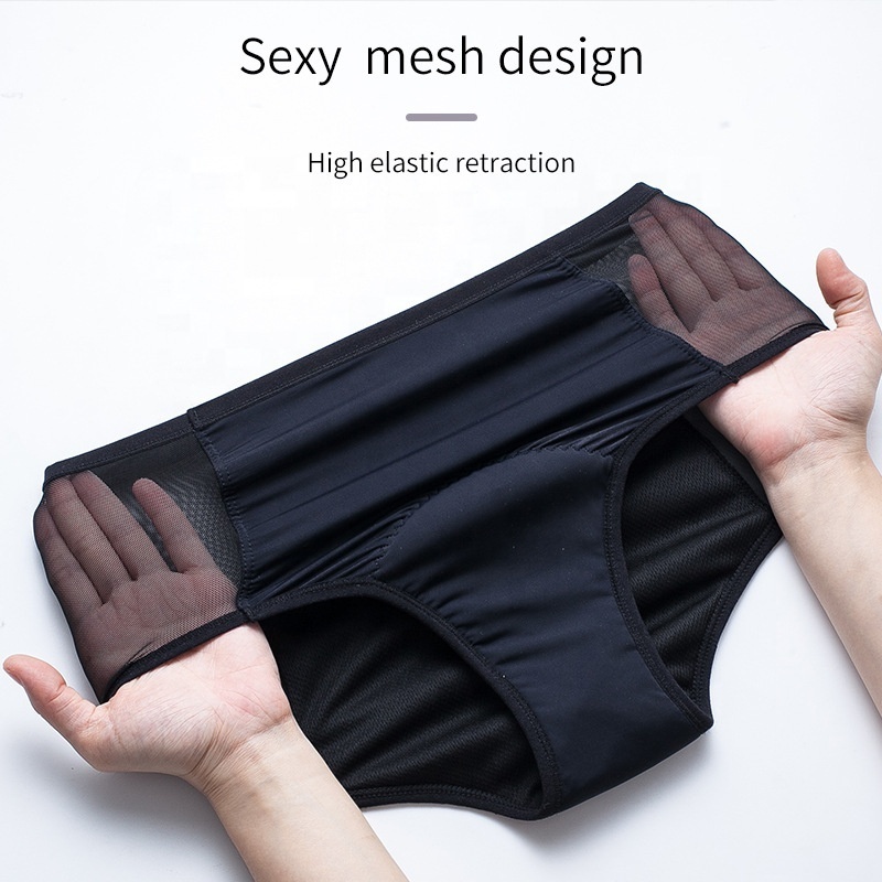 Hot Sale Womens Cotton Breathable mesh Period undies tampon Underwear 4 layer leak Proof XS-6XL Plus size Menstrual Panties