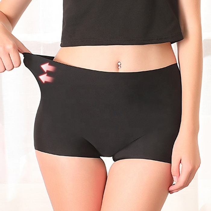 hot selling cheap women's One-piece Ladies low rise ice silk Wireless Boxer Briefs Underwear Seamless Boy Shorts panties