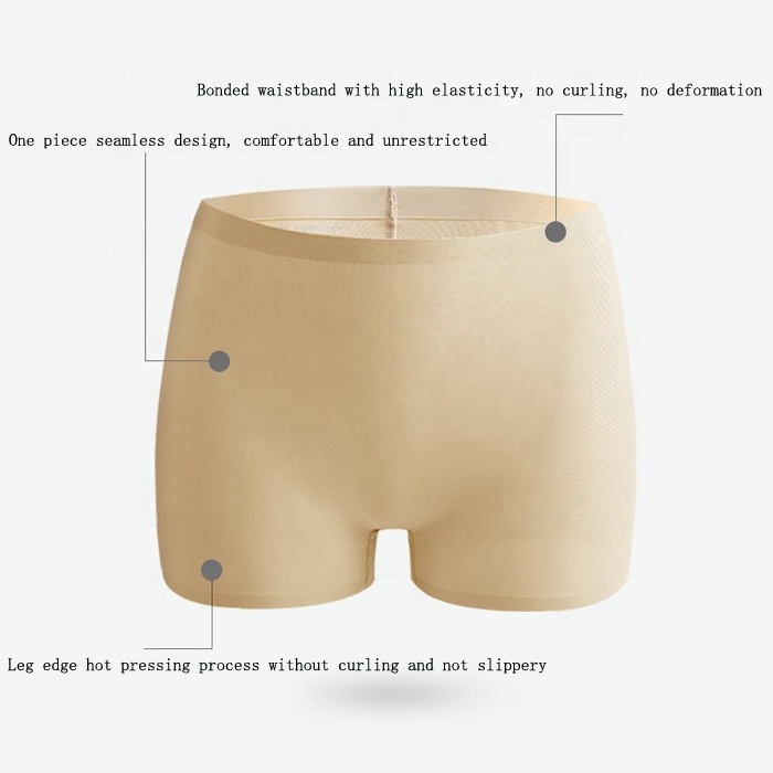 hot selling cheap women's One-piece Ladies low rise ice silk Wireless Boxer Briefs Underwear Seamless Boy Shorts panties