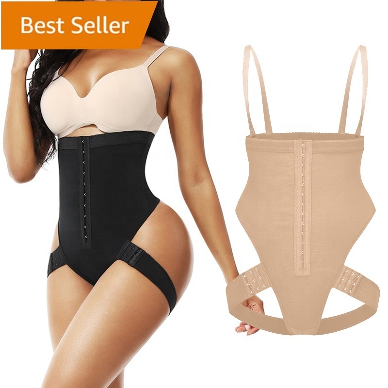 Women sexy Shapewear Thongs Shoulder strap Hi-Waist Tummy Control Cuff Tummy Trainer Butt Lifter Body Shaper Control Panties