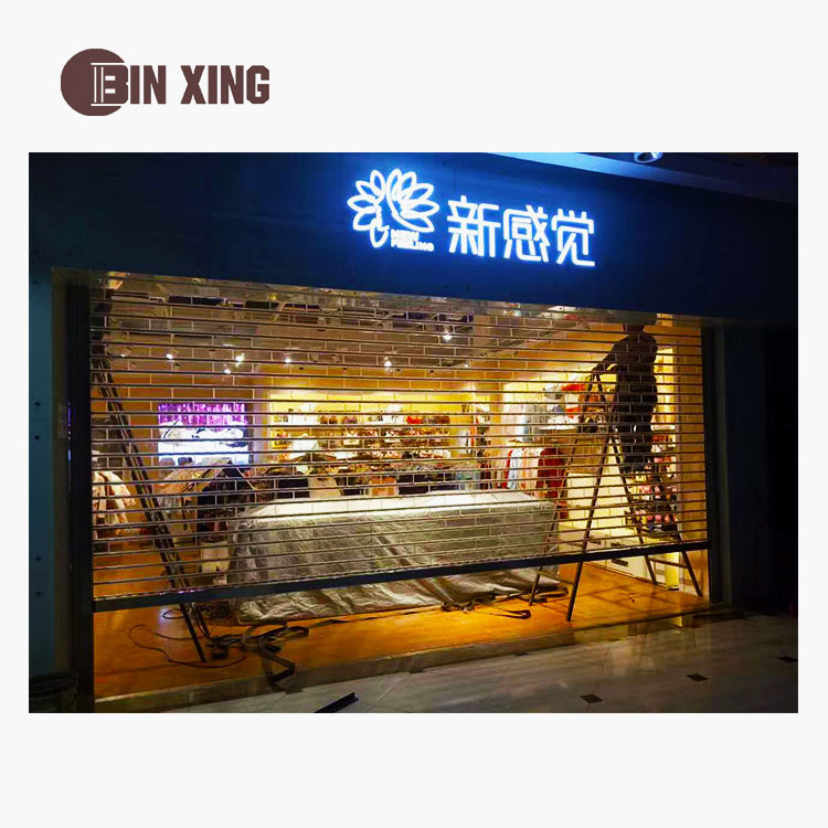 Commercial Aluminum Clear Polycarbonate Roller Shutter Door Moisture Proof Crystal Roll Up Shutter Door