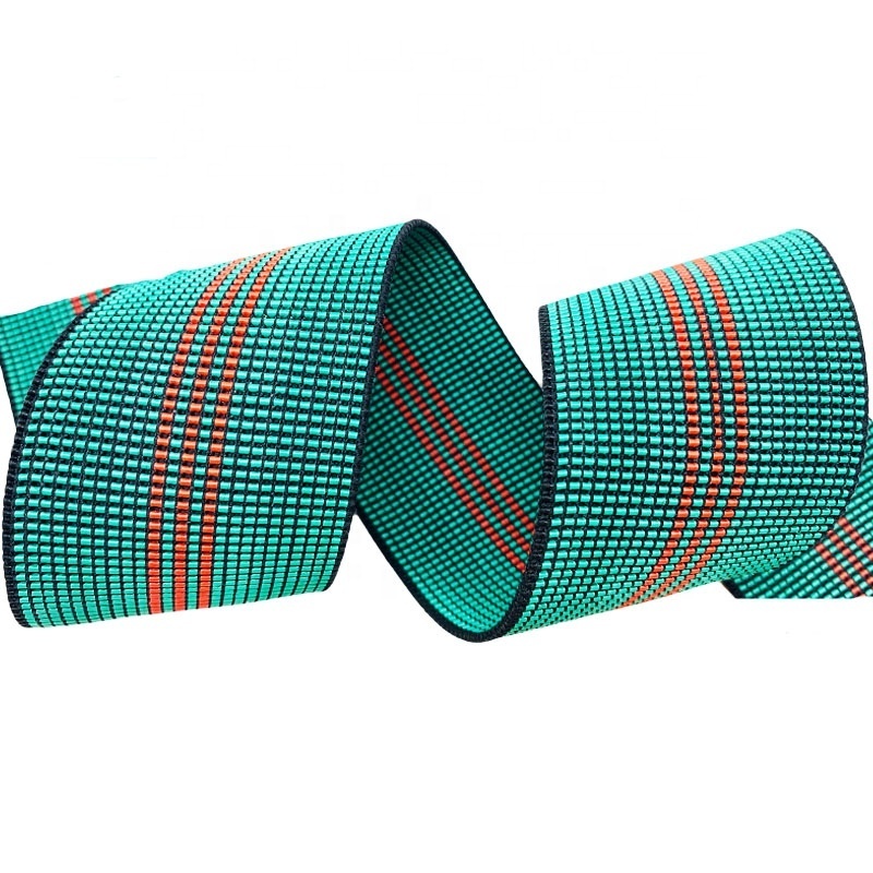 Manufacturer Custom High Strength Polyester Sofa Elastic Webbing Home Textile Strap Band For Outdoor Chair