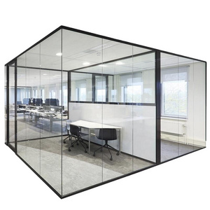 Chinese Room Divider Modern Design Aluminium Frame Office Glass Wall Partitions Door Dividers