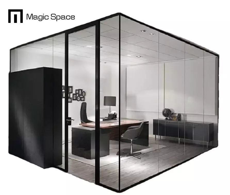 Office Room Dividers  12mm Thickness Tempered Office Glass Wall Room Temporary Partition Wall