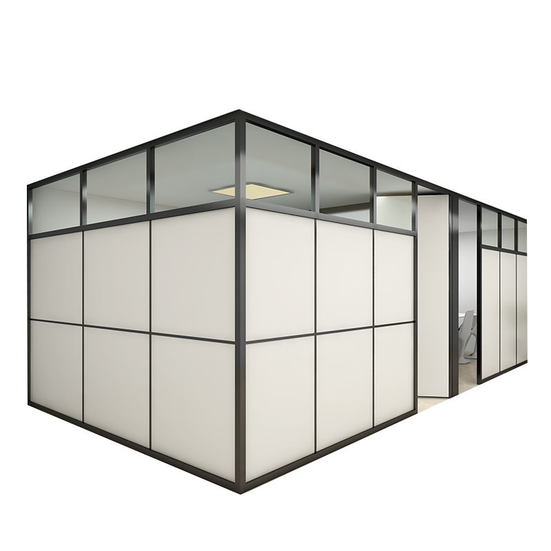 Modern soundproof demountable aluminum tempered single or double glazing clear office panel partitions