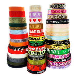 Wholesale Custom Woven Debossed Logo Jacquard Soft Nylon Webbing Band For Bags