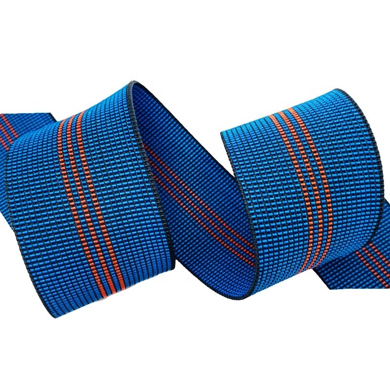 Manufacturer Custom High Strength Polyester Sofa Elastic Webbing Home Textile Strap Band For Outdoor Chair