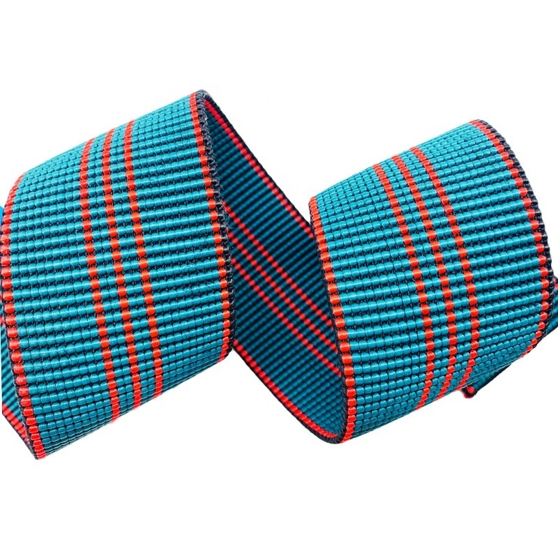 Manufacturer Custom High Strength Polyester Sofa Elastic Webbing Home Textile Strap Band For Outdoor Chair