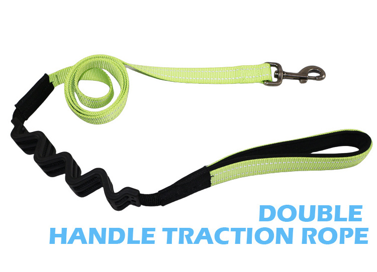 Reflective nylon high-strength tensile belt with buffering for large and medium-sized dog pet traction rope