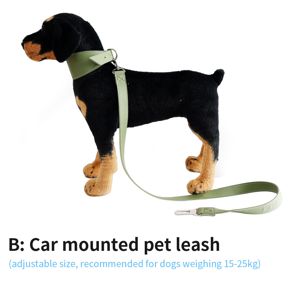 Hot selling leather thickened broadband buffering strong tensile force multi-functional pet traction rope