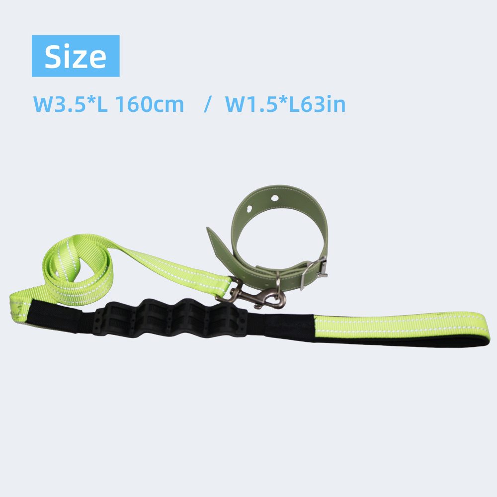 Reflective nylon high-strength tensile belt with buffering for large and medium-sized dog pet traction rope