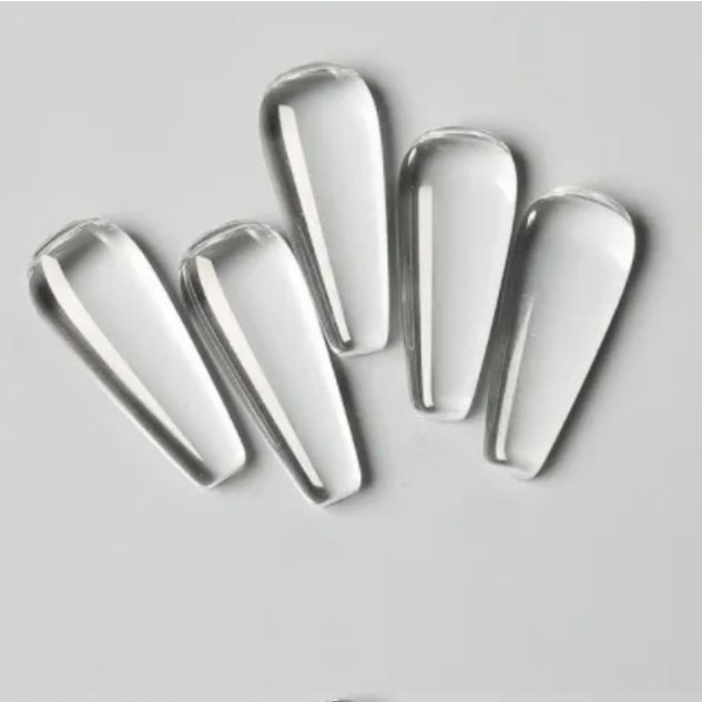 BIN Nail Art Tools high clear Glass Display Nail Tips Bead Transparent Clear Nail Gel Polish Color Chart Swatch Practice