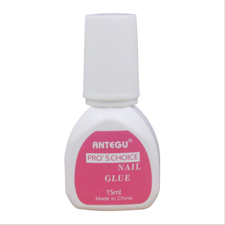 BIN Wholesale 15ML custom pink manicure glue with brush on finger nail glue for nail salon