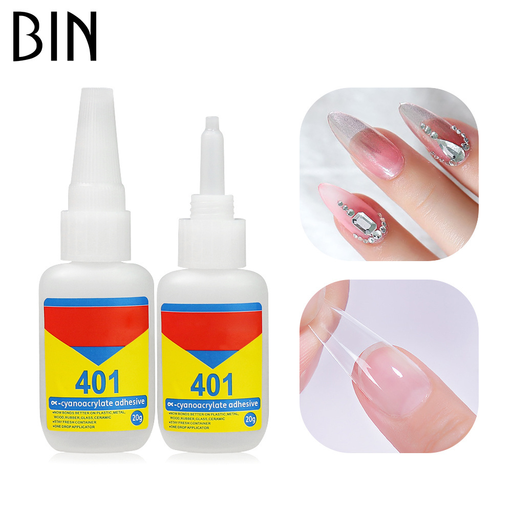 BIN stronger and fast dry adhesive nail art glue manufacturers diamond painting nail glue for Rhinestone and tips