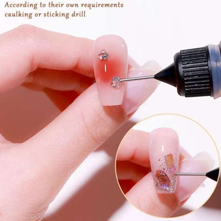 BIN 10ml waterproof Rhinestone Glue Edge Sealing Filling Gel For Nails Gems And Charms Adhesive Sealing No Wipe Gel Glue