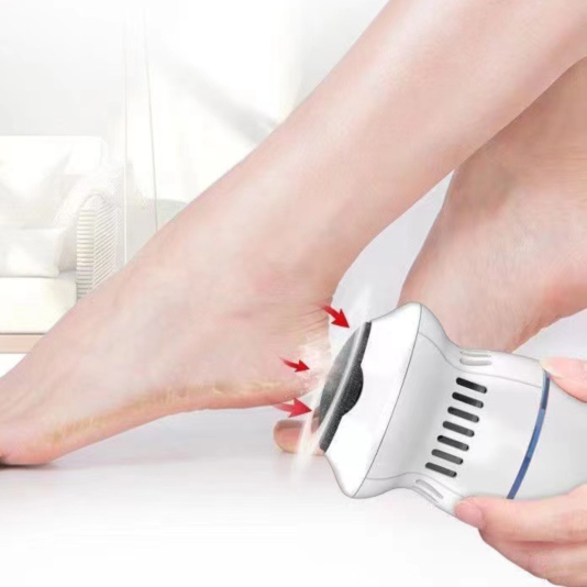 BIN Professional Rechargeable White Foot Grinder Scrubber Hard Dead Skin File USB For Feet