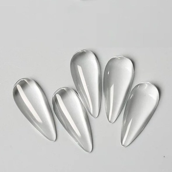 BIN Nail Art Tools high clear Glass Display Nail Tips Bead Transparent Clear Nail Gel Polish Color Chart Swatch Practice