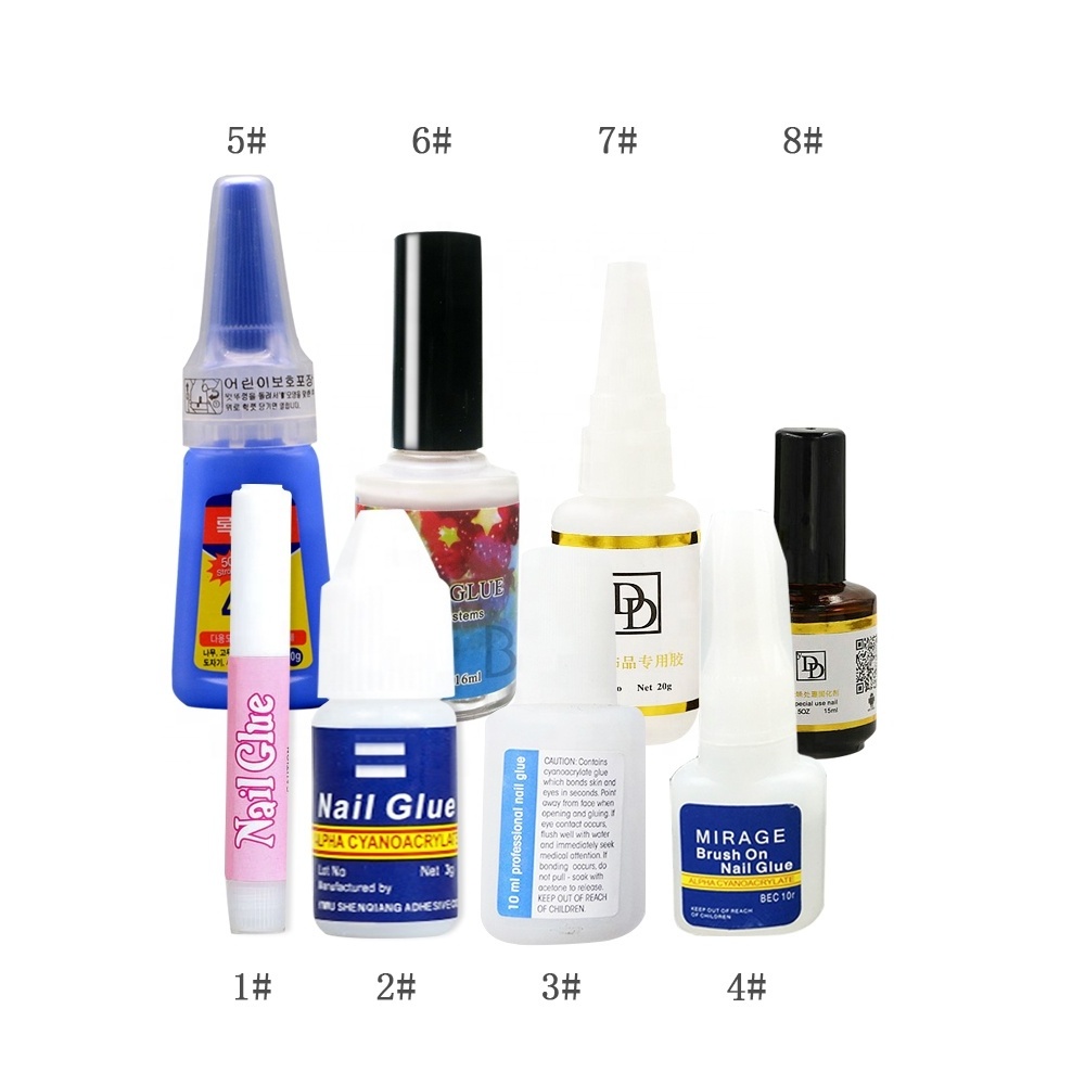 BIN Have Different Size Nail Art Glue 1G 2G 5G 10G 20G 401 Nail Glue Press On Brush Nail Tips Glue