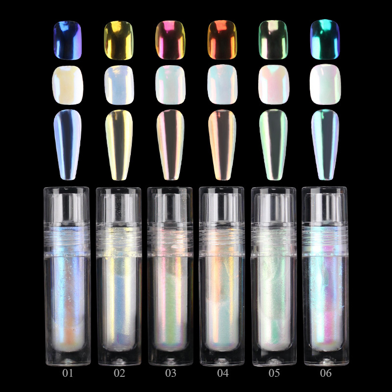 BIN New Nail Art 3ML Holographic Effect Magic Mirror Powder Liquid For Nail