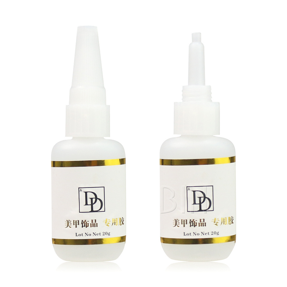 BIN Custom Logo high strong Acrylic Artificial Press On Nail Tips Gel Glue 20g drop Nail Glue For rhinestones Nails