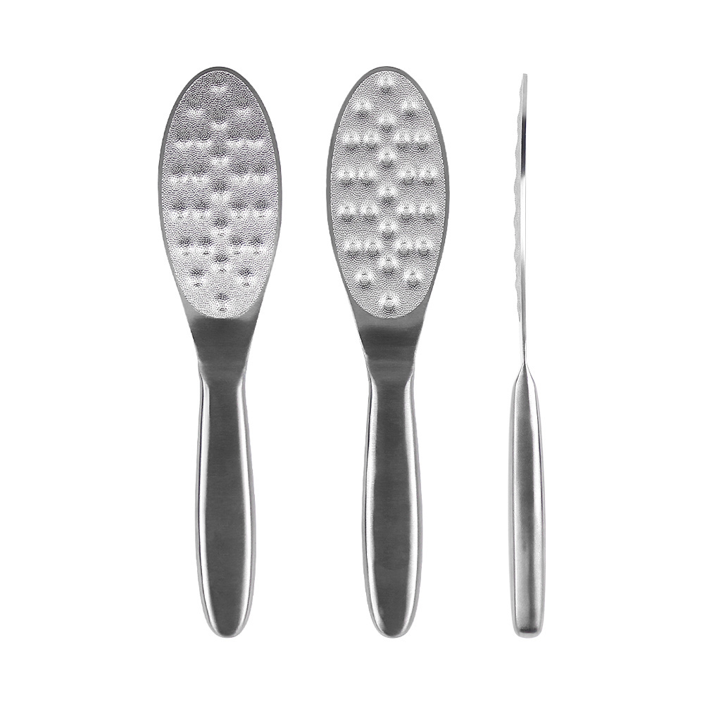 BIN Stainless Steel Foot File Scraper Metal Double Sided Callus Remover Professional Foot Rasp Scrubber