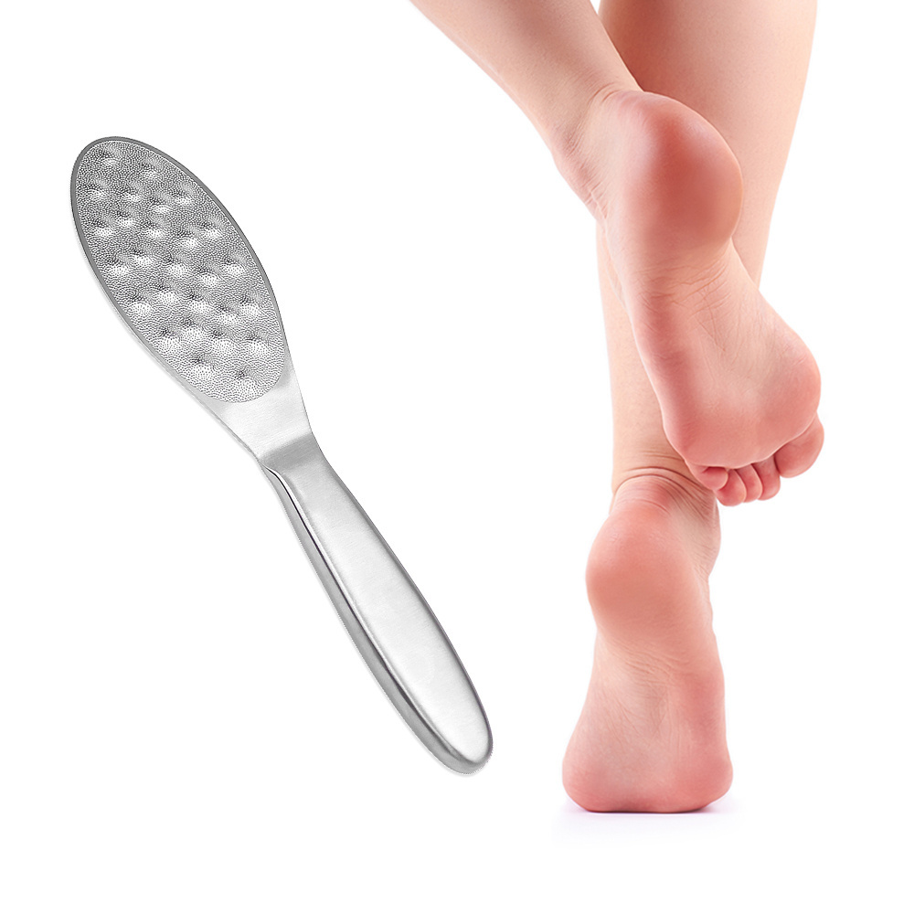 BIN Stainless Steel Foot File Scraper Metal Double Sided Callus Remover Professional Foot Rasp Scrubber