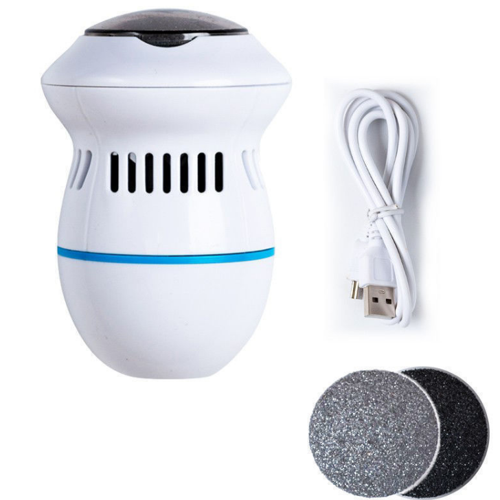 BIN Professional Rechargeable White Foot Grinder Scrubber Hard Dead Skin File USB For Feet