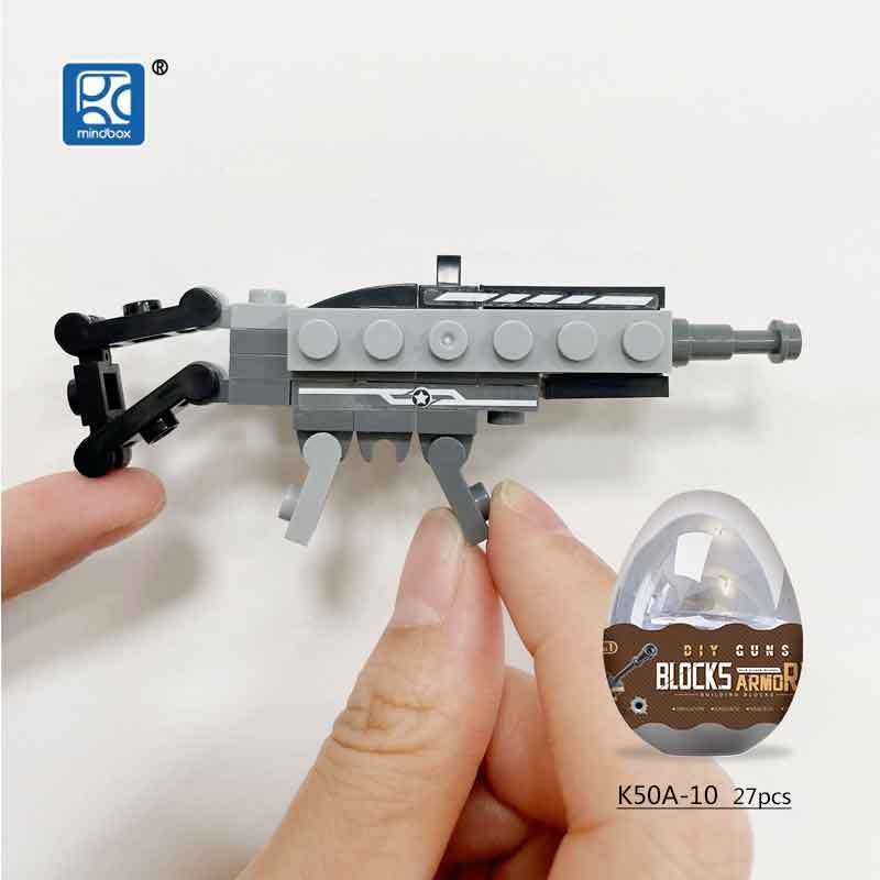 mindbox K50A 12 in 1 gun series building block sets revolver gift for boys 80mm 57.5mm egg capsule toys for gashapon machine