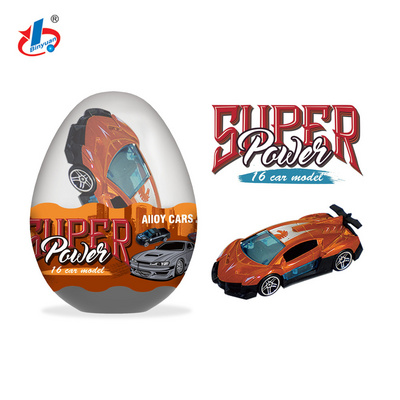 Binyuan BY41 2022 hot selling 1:64 free wheel die cast car egg capsule toy for kids alloy toy vehicles