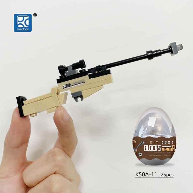 mindbox K50A 12 in 1 gun series building block sets revolver gift for boys 80mm 57.5mm egg capsule toys for gashapon machine