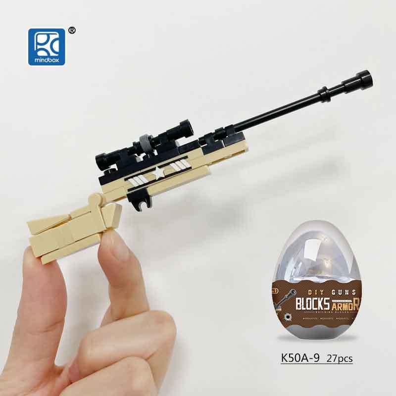 mindbox K50A 12 in 1 gun series building block sets revolver gift for boys 80mm 57.5mm egg capsule toys for gashapon machine