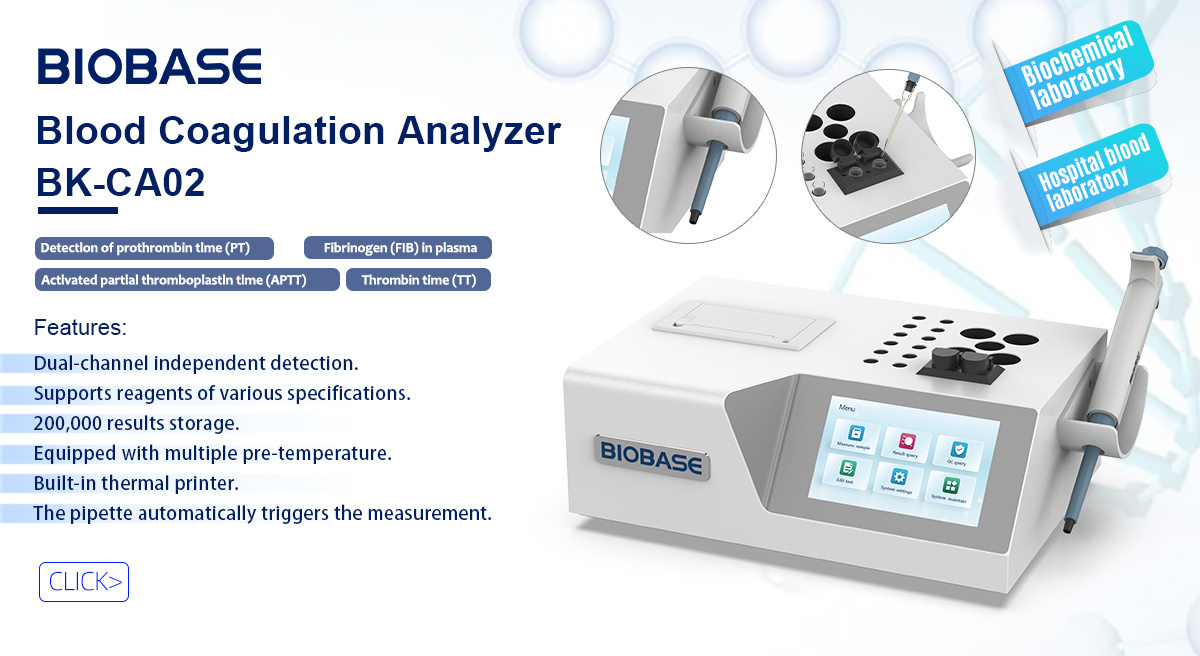 Biobase Blood Coagulation Analyzer PT APTT TT FIB test 2 channel Coagulometer Analyzer BK-CA02