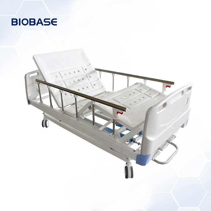 BIOBASE Punching Three-Crank Hospital Bed Mattress Infusion stand Mobile dining table Punching Three-Crank Hospital Bed for lab