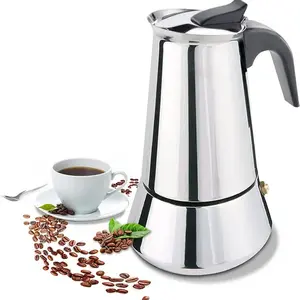 Custom Logo High Quality Turkish Cafetera Italianas Coffee Moka Pot Stainless Steel Coffee Pot Coffee Moka Pot Espresso Maker