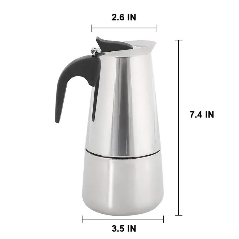 Custom Logo High Quality Turkish Cafetera Italianas Coffee Moka Pot Stainless Steel Coffee Pot Coffee Moka Pot Espresso Maker