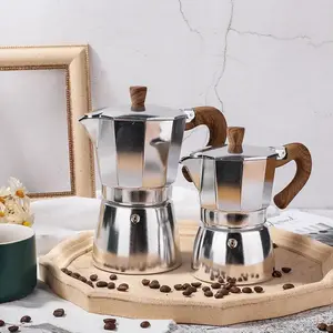 High Quality 3 Cup and 6 Cup Aluminum Bialetti Moka Cafetera Espresso Coffee Maker Moca Pot Percolator Barista Moka Pot