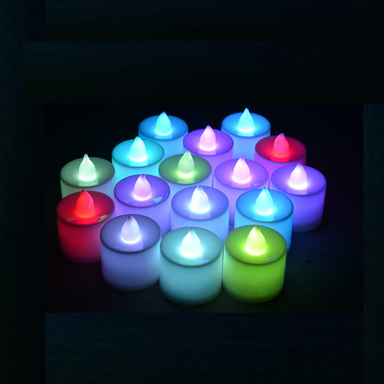 Mini Plastic Artificial Wick Warm 9 colors Yellow Light LED Tealight Candle With Durable Battery ddp us usd50.5/carton 960 pcs