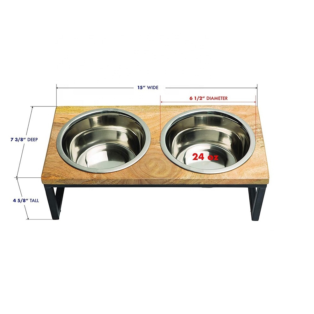 Custom luxury stainless steel elevated dogs food bowl copper slow feeder dog water bowl stand cute raised dog feeding bowl