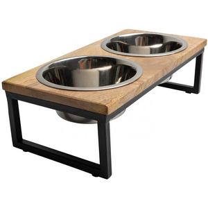 Custom luxury stainless steel elevated dogs food bowl copper slow feeder dog water bowl stand cute raised dog feeding bowl