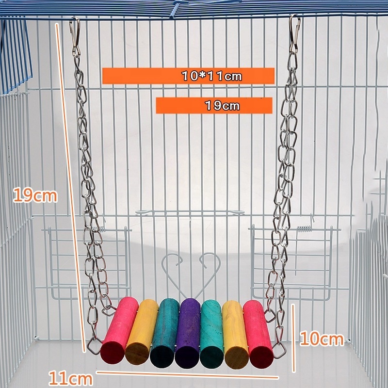 Bird Toy Supplies Parrot Nibbles Chew Toy Parrot Climbing Ladder Cloud Ladder Suspension Bridge Parrot Swing with beads