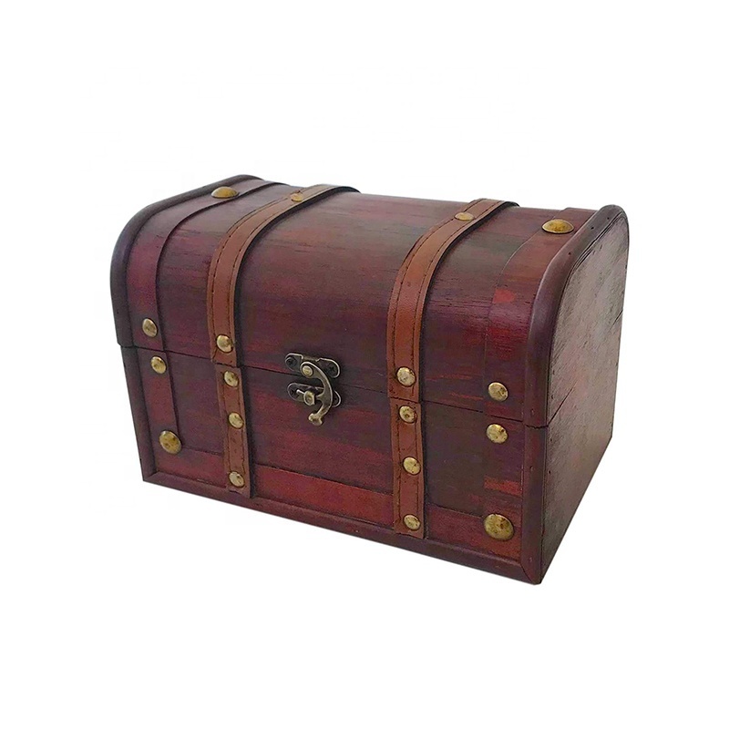 Storage Chest Box with Lock Handcrafted Decorative Wooden Stash Box