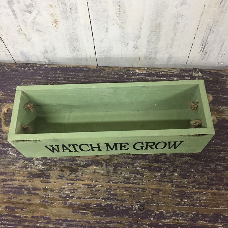 Wooden Crates Garden Home Decorative Rectangular Wood Planter Pot Seeds Succulent Cactus Flower Box With Handle