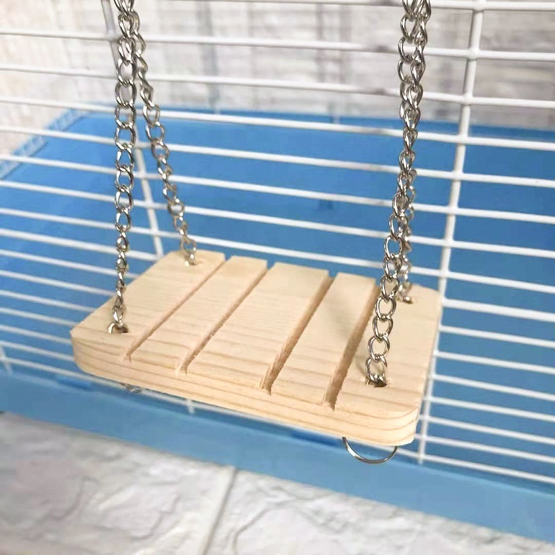 Custom Solild Wood Cage Accessories Mouse Gerbil Hamster Squirrel Gerbil Chinchilla Hut Hideout Wooden Platform with Ladders