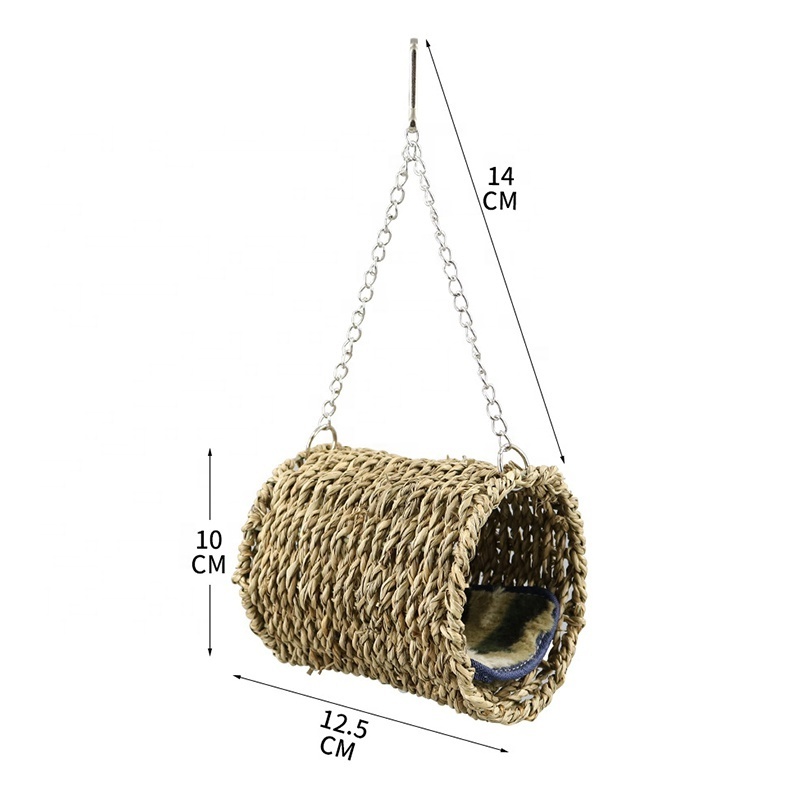 Hamster Holland Pig Guinea Pig Honey Kangaroo Dragon Cat Squirrel Parrot Grass Woven Hanging Nest Hanging Tube Toy