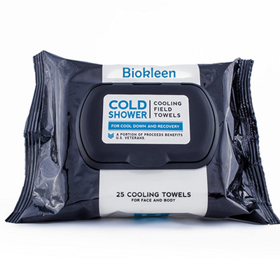 Biokleen Factory Custom 25 Antiperspirant Wipes Sport Sweat Personal Daily Cleansing Cold Shower Face and Body Wipes