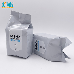 Biokleen OEM 50PCS Hypoallergenic Biodegradable Body Max After Sex Man Delay Hemp Wipes Men Facial Wipes For Men