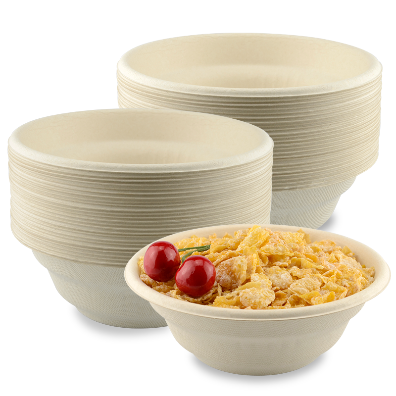 Eco Friendly Disposable Ice Cream Biodegradable Sugarcane Bagasse Compostable Paper Ramen Salad Food Bowl