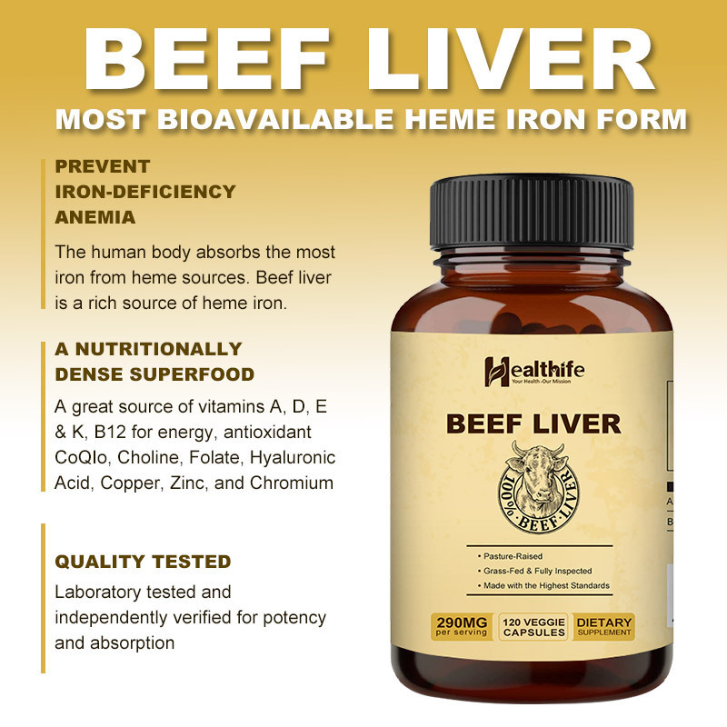 Halal New Zealand Supplements Freeze Dried Beef Liver Powder 500mg Beef Liver Capsules